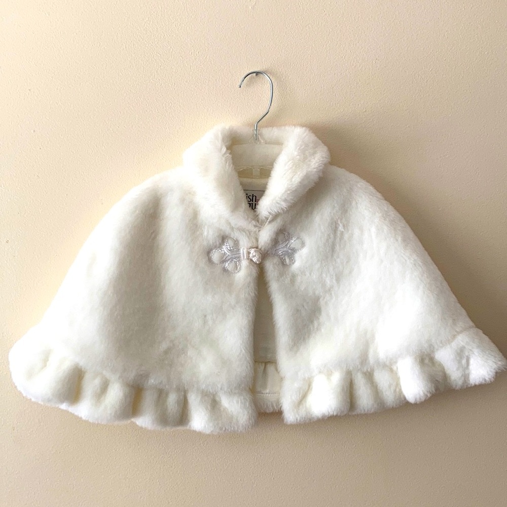 Winter White Faux Fur Stole Girls Size 6X